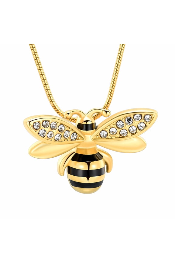 Honeybee & Dragonfly Urn Necklace for Ashes Memorial Keepsake Cremation Jewelry Gifts With Filling Tool