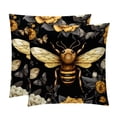 thumbnail image 1 of Honeybee Elegant Velvet Throw Pillow Covers Set of 2 for Bed and Throw Pillows - 16x16, 18x18, 20x20 Inches with Unique Patterns for Home Decor and More, 1 of 6