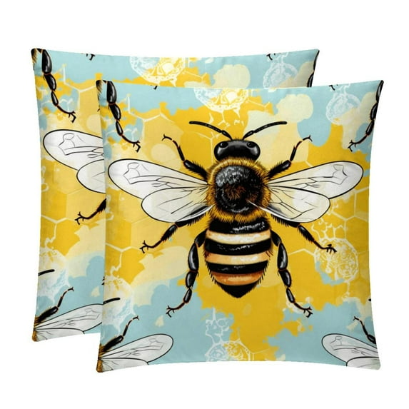 Honeybee Elegant Velvet Throw Pillows with Unique Patterns for Chair Pillow Covers & Throw Pillow - Set of 2, Available in 16x16, 18x18, & 20x20 inches for