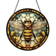 Curated visual reference: Visual Reference: Honeybee Faux Stained Glass Acrylic Suncatcher Garden Window Hanging