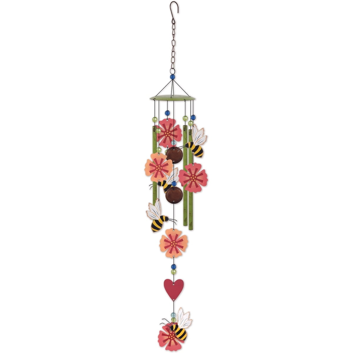 Colorful Bee and Flower Garden Wind Chime
