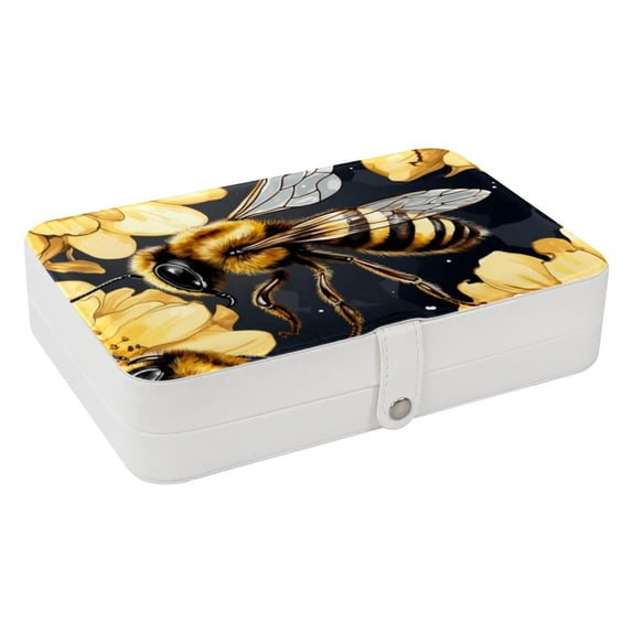 Honeybee Jewelry Organizer Box: PU Leather, with Removable Compartment, Portable - Jewelry Box and Organizer Box