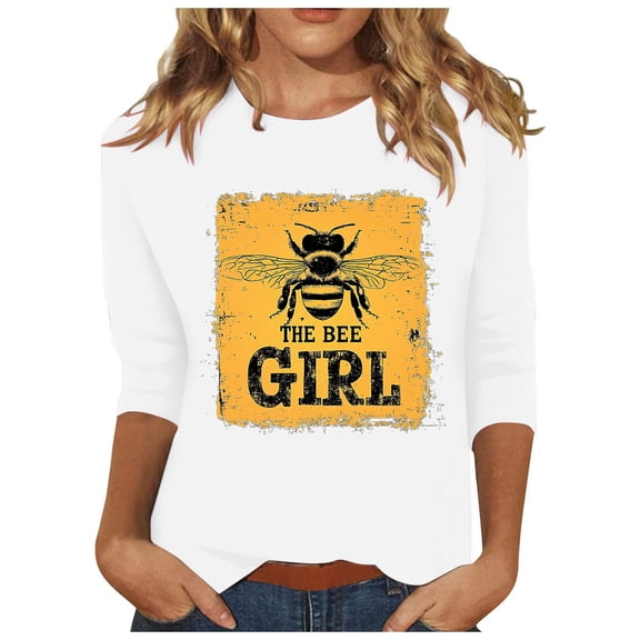 Honeybee Kind Short Sleeve T-Shirts Womens Cute Beekeeper Graphic Tees Summer Casual Shirts Funny Teacher Tops White, XL