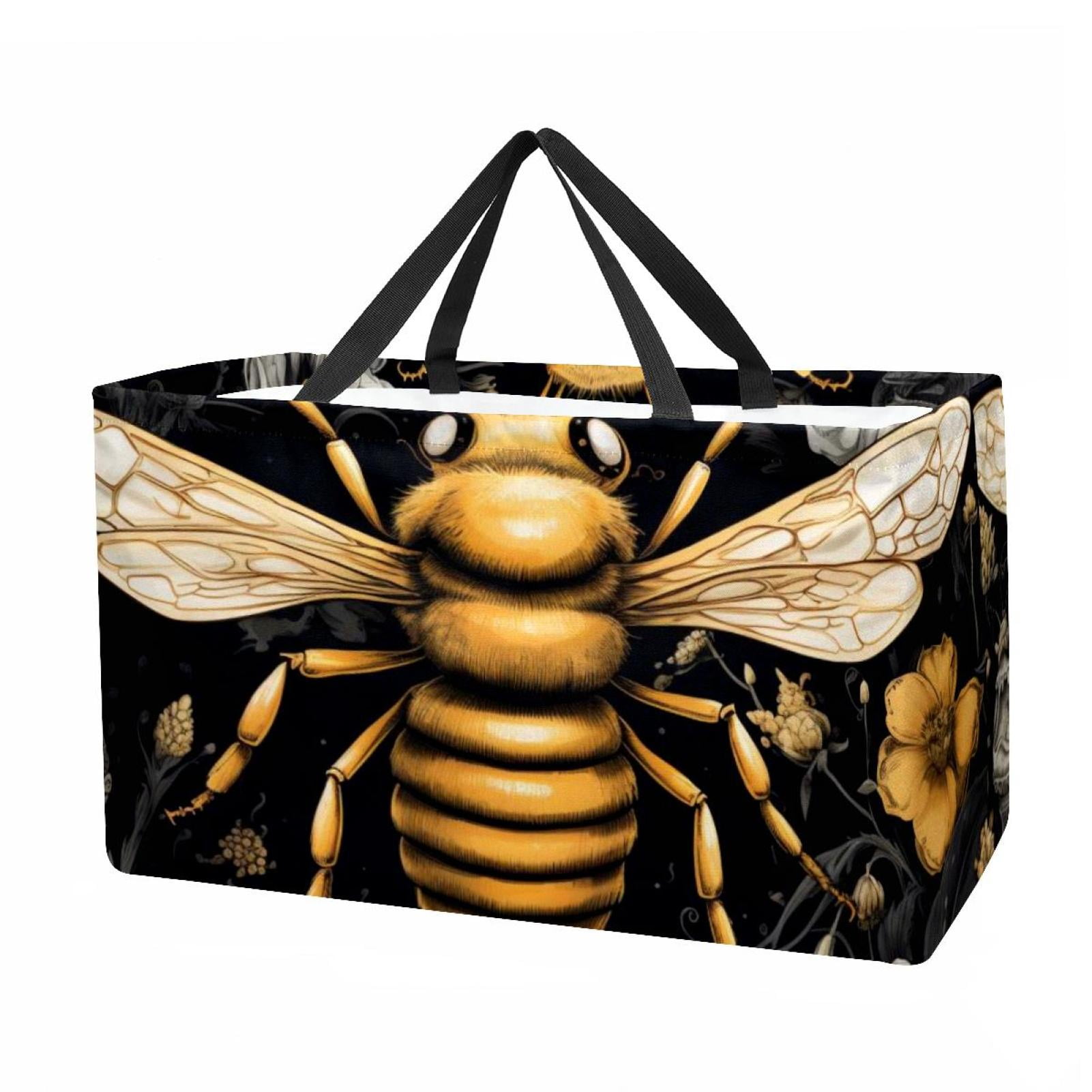 Honeybee Large Foldable Beach Bag with Collapsible Bucket, Cube ...