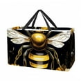 thumbnail image 1 of Honeybee Large Foldable Oxford Cloth Tote Bag Cube Organizer Collapsible Bucket, 1 of 7