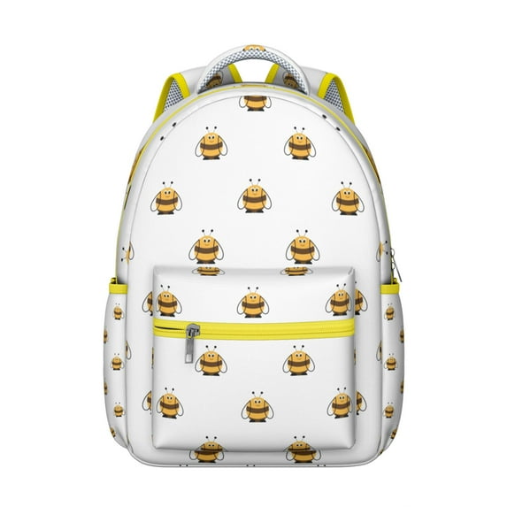 Honeybee Lover Student Backpack Waterproof School Backpack with Cute Bee Print Design, Durable Material, Large Capacity, Breathable Foam Padding, Adjustable Straps for Travel and Everyday Use