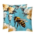 thumbnail image 1 of Honeybee Pillow Covers with Unique Patterns - Set of 2, Chair Pillow Covers for Sofa, Couch, Bed - Available in 16x16, 18x18, 20x20 Inches for Home Decor and Gifts, 1 of 6