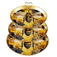 thumbnail image 1 of Honeybee Plastic Cupcake Holder Stand with Iron Pillars for Dessert Table Display - 32cm Height and 21cm/24cm/27cm Plates, 1 of 6
