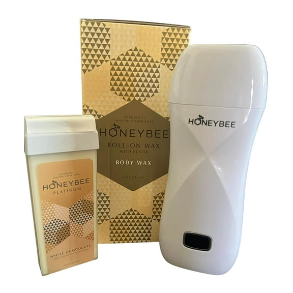 Honeybee Platinum Roll- on Cartridge Liposoluble White Chocolate Wax Kit for Hair Removal with Heater Machone, 100ml