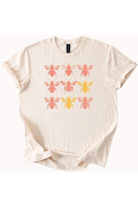 Honeybee Shirt Insect Graphic Nature Tee Bee Lover Clothing Unisex S-5XL Hot Trending Shirt, Vintage Birthday Gift