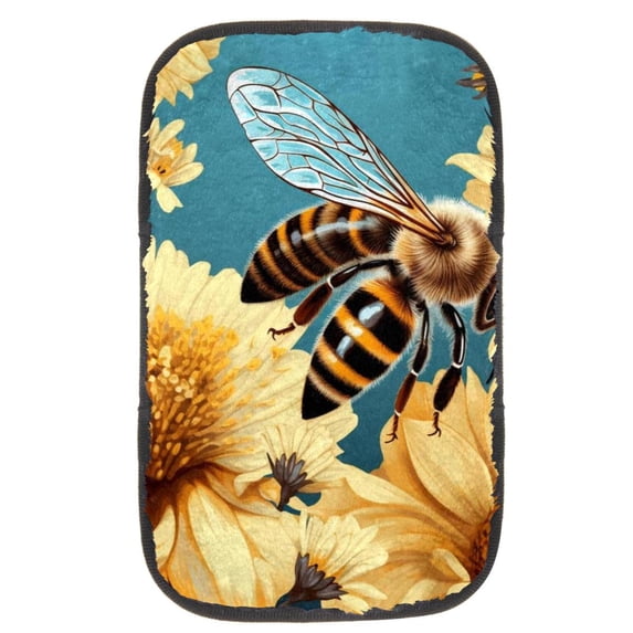 Honeybee Soft Comfortable Furry Printed Car Armrest Cover Armrest Accessory Car Armrest Pad 12.5x8.2 Inch