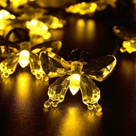 Honeybee String Lights, Waterproof 30 Led Bumble Bee Shape Solar Powered Fairy String Lights for Outdoor Garden Summer Party Wedding Xmas Decoration