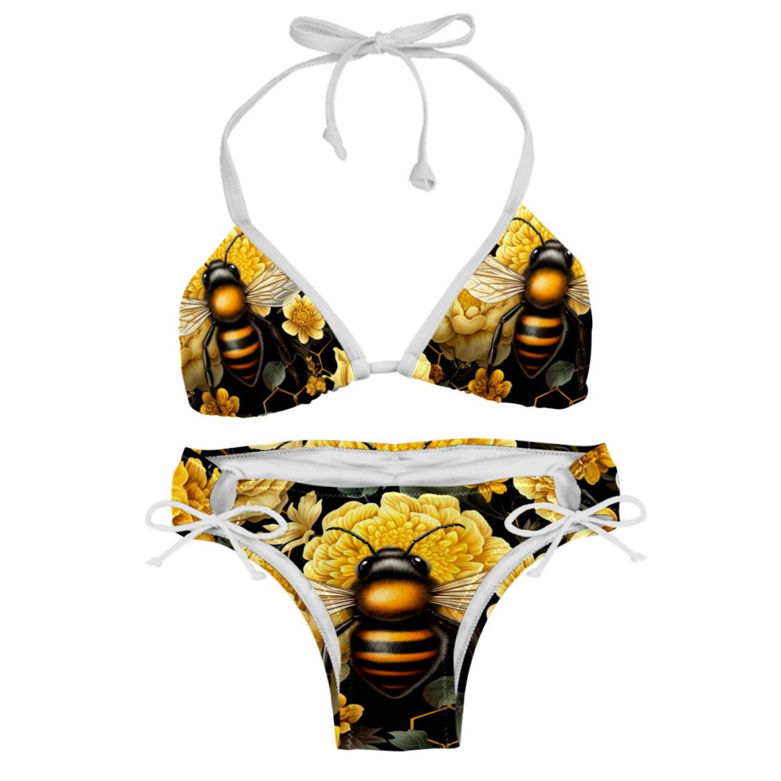 Honeybee Swimsuit Bikini Set with Detachable Sponge and Adjustable ...