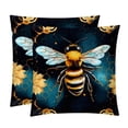 thumbnail image 1 of Honeybee Throw Pillow Inserts Set Covers of 2 Decorative Velvet Throw Pillows with Unique Patterns - 16x16, 18x18, 20x20 Inches for Home Decor and Gifts, 1 of 6