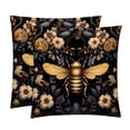 thumbnail image 1 of Honeybee Velvet Throw Pillow Covers Set of 2 - 16x16, 18x18, 20x20 Inches - Unique Patterns - Bed Pillow Inserts Included for Various Occasions, 1 of 6
