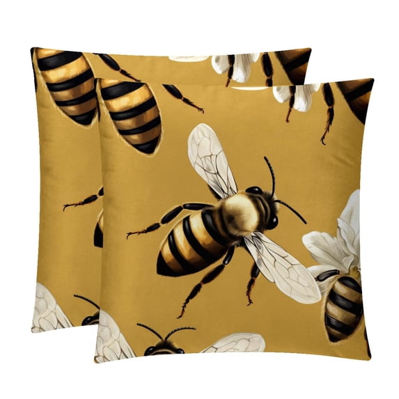 Honeybee Velvet Throw Pillow Inserts with Unique Patterns - Set of 2 - 16x16, 18x18, 20x20 inches for Throw Pillow Covers - Various Occasions