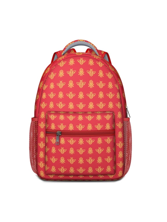 Print Backpack – Cute Bumble Bee Pattern Schoolbag for Bee Lovers and Gift Ideas