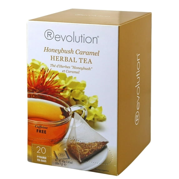 Honeybush Caramel Herbal Tea 20 Bags Each Individually Wrapped for Easy Brewing Men Women Refreshing Calming Food Beverages Drinks Holiday Spring Gift Supplies - 1 Pack (20 Count Total Servings)