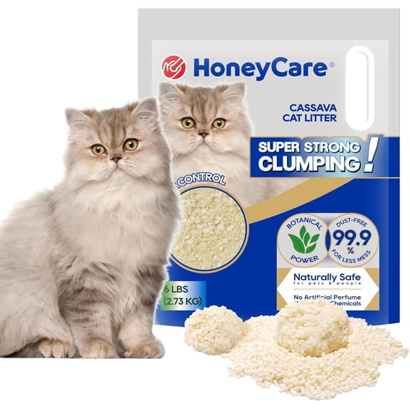 Honey Care Casava Odor-Neutralizing Plant Based Biodegradable Cat Litter, 6LB