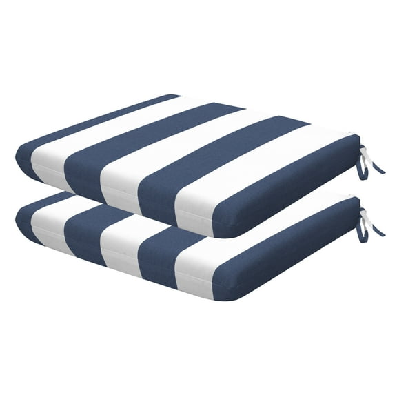 Honeycomb 18"W x 17.5"D Navy & White Outdoor Universal Seat Cushion