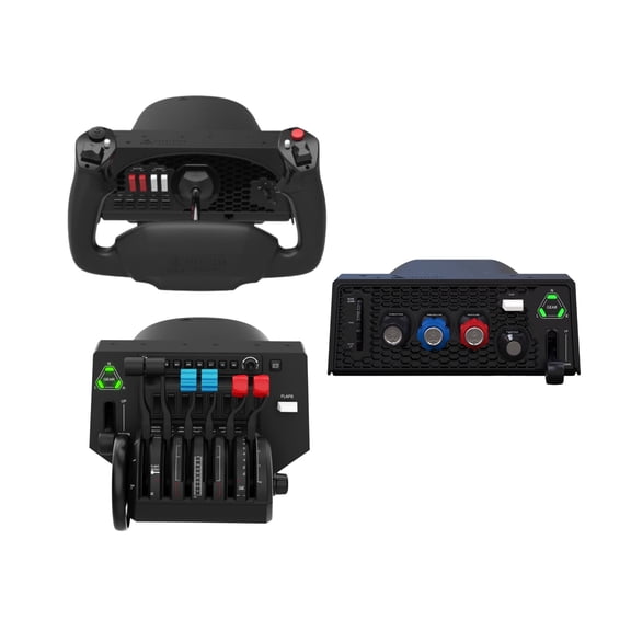 Honeycomb Aeronautical Alpha Flight Controls Yoke & Switch Panel Bundle with Bravo Throttle Quadrant and Sierra TPM Module (3 Items)