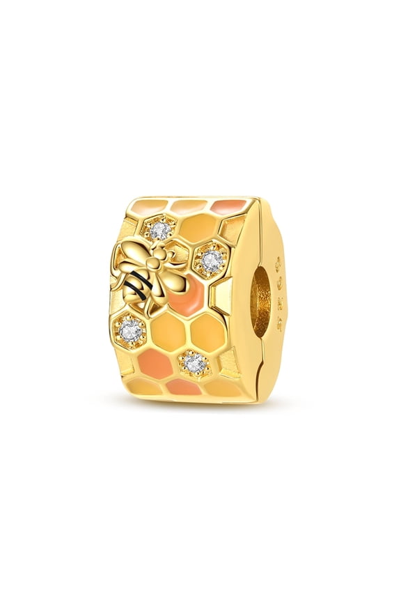 Honeycomb Bee Charm, Compatible with Most Bracelet, Charm for Bracelet