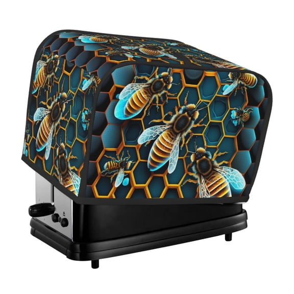 Honeycomb Bee Starry Bee Honey 2 Slice Toaster Cover Bread Maker Dust Protective For Small Kitchen Appliance Covers