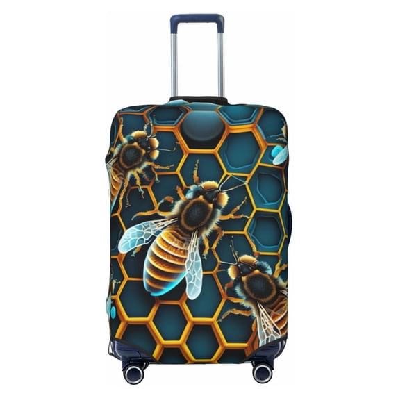 Honeycomb Bee Starry Bee Honey Travel Luggage Cover Suitcase Protector Fit for 18-21 Inch Baggage