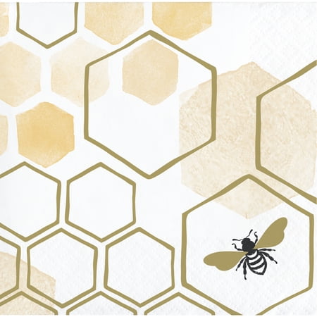 Honeycomb Beverage Napkins, 48 Count