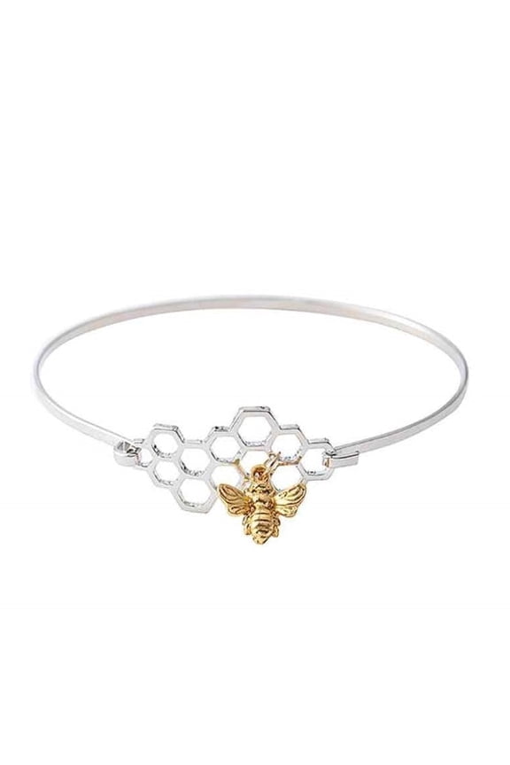 Honeycomb Bracelet: Stylish Alloy Hand Jewelry for Women Featuring a Cute Bee and Insect Design
