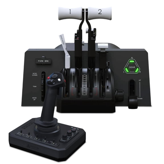 Honeycomb Bravo Throttle Quadrant Lite with Parking Brake and Black Aviation Stick Linear Resistance System