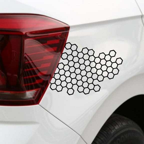 Honeycomb Car Sticker,Universal Car Hood Body Side Rear Window Stickers,Personalized Self-Adhesive Car Sticker,Ideal for Avoiding Scratches and Safety Driving