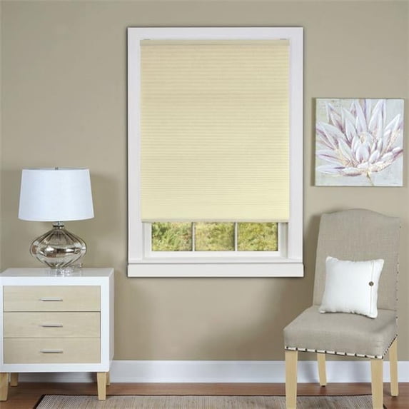 Honeycomb Cellular White Pleated Cordless Shade 36x64