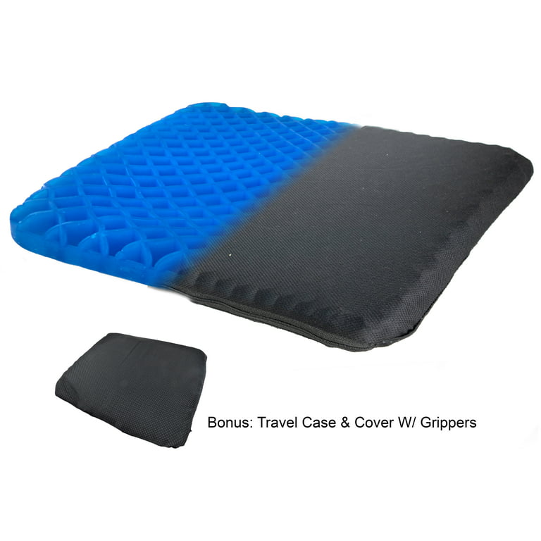 Honeycomb Cooling Gel Support Seat Cushion with Non-Slip Breathable Cover -  Ergonomic & Orthopedic - Car Office Seat With Flex Back Support Absorbs  Pressure Points 