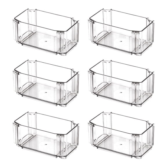 Honeycomb Drawer Organizer, 6-Pack Clear Plastic Storage Boxes for Underwear, Socks, and Small Items, Stackable Divider for Closet & Cabinet