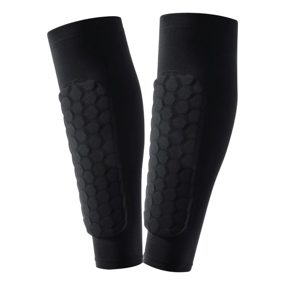 Honeycomb EVA Anti-Collision Calf Leg Guards Lightweight Breathable Elastic Support Muscle Vibration Reduction Protective Sleeve for Football Basketball Sports Training Competition
