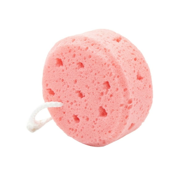 Seaweed Bath Sponge - Round Exfoliating Scrub Sponge, Soft Honeycomb Foam Body Sponge for Gentle Cleansing, Quick-Dry Hanging Bath Accessory