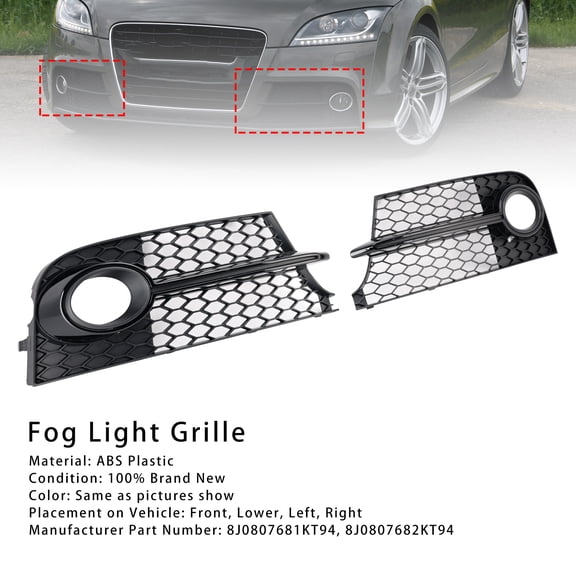 Honeycomb Front Bumper Fog Light Grille Fit for Audi TT MK2 S-Line TTS 2011-14
