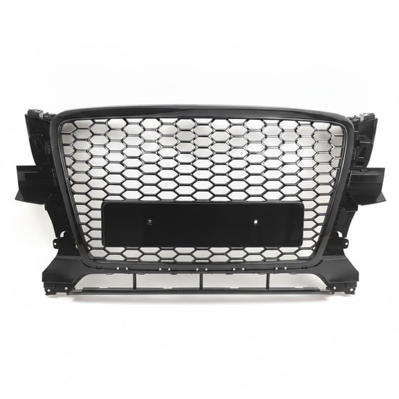 Honeycomb Front Grille for Audi Q5 2008-2012 SUV - GV-21 Sport Style - Durable ABS Mesh - Radiator Protection & Easy Plug & Play Installation - Automotive Exterior Trim - Bright Black