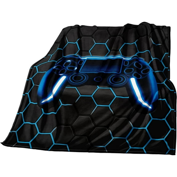 Honeycomb Gaming Blanket for Boys Fleece Cozy Geometric Honeycomb Throw Blanket Video Games Bed Blanket forTeens Kids Game Room Decor Blanket for Bedroom Couch Birthday Gift Blanket(60"x50")