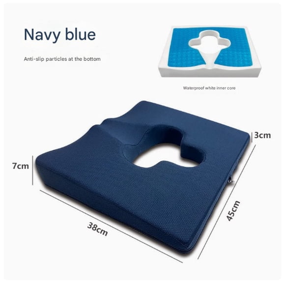 Honeycomb Gel Wheelchair Seat Cushion for Sciatica & Tailbone Pain Relief, Coccyx Cushion for Pressure Sore/Ulcer & Bed Sore, Gel Butt Pillow for Sitting with Anti-Slip Washable Cover(Blue)