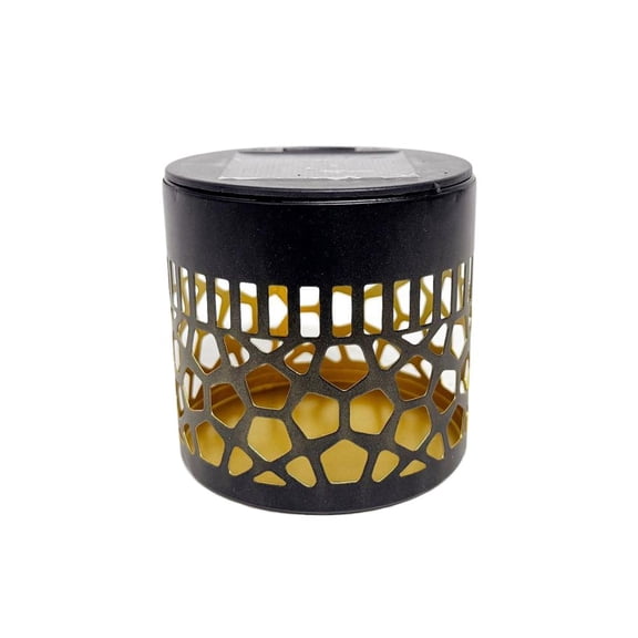 Honeycomb Geometric Hollow Solar LED Garden Light, Rustproof Auto On Off, Warm Yellow Shadow Lantern For Patio Walkway Lawn Decoration