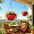 thumbnail image 1 of Honeycomb Hanging Planter with Drainage, Weather Resistant Plant Basket for Balcony, 1 of 7
