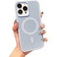 thumbnail image 1 of Honeycomb Hole Heat Dissipation Large Hole Phone case, Skin-Friendly Feel, Magnetic Charging, Drop-Proof, for iPhone 15 14 13 12 11 Pro Max Plus Phone case (Gray,iPhone 14 Pro Max), 1 of 7