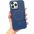 thumbnail image 1 of Honeycomb Hole Heat Dissipation Large Hole Phone case, Skin-Friendly Feel, Magnetic Charging, Drop-Proof, for iPhone 15 14 13 12 11 Pro Max Plus Phone case (Blue,iPhone 15 Plus), 1 of 7