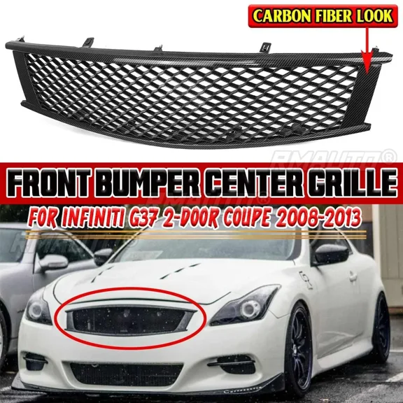 Honeycomb Mesh Car Front Upper Grill Front Bumper Radiator Grille For Infiniti G37 2-Door Coupe 2008-2013 Racing Grills Body Kit