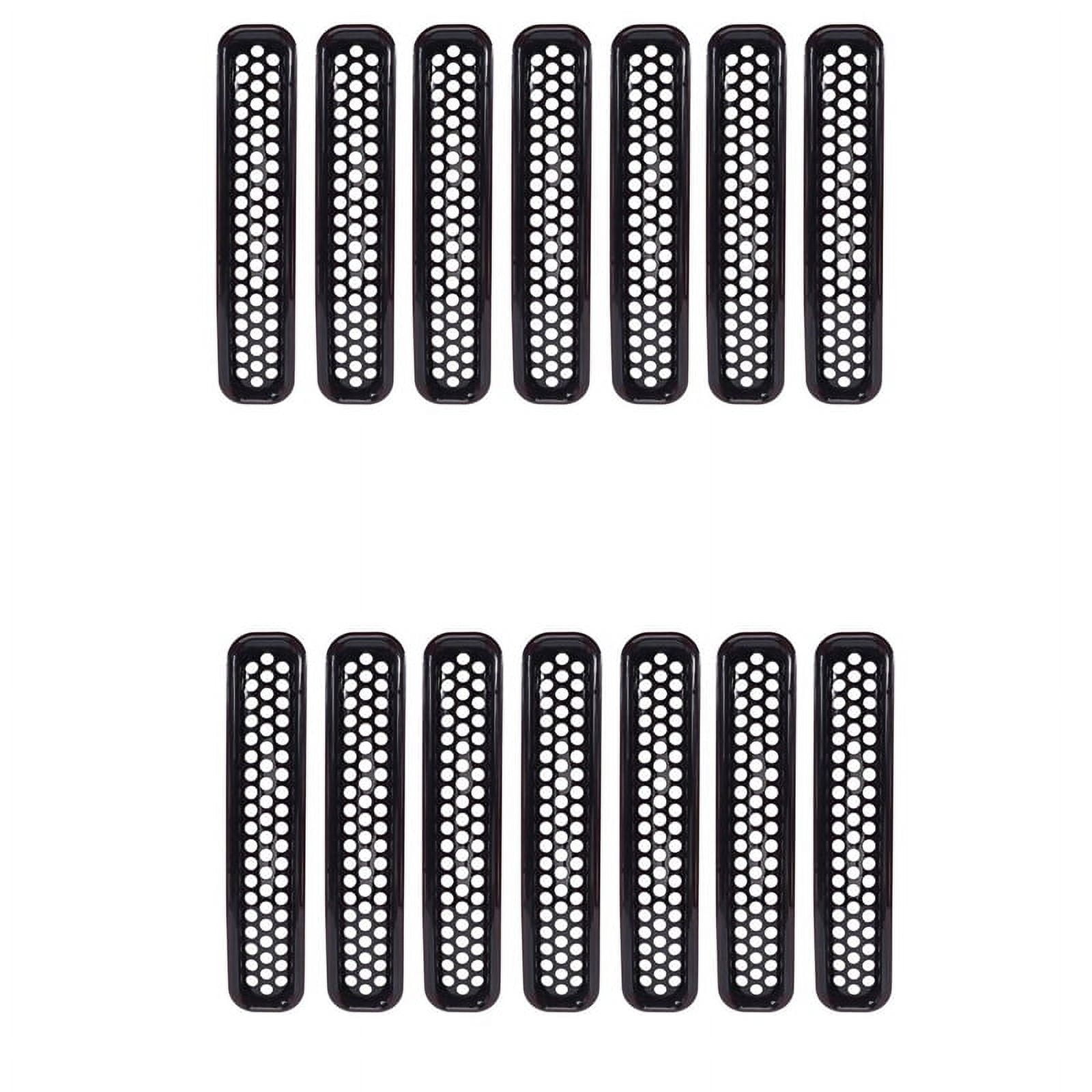 Honeycomb Mesh Front Grill Inserts – For Jeep Wrangler TJ (1997–2006) – Black ABS