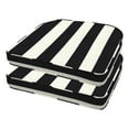 thumbnail image 1 of Honeycomb Outdoor Cabana Stripe Black & Ivory Rounded Seat Pad (2-Pack), 1 of 6