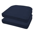 thumbnail image 1 of Honeycomb Outdoor Textured Solid Indigo Blue Rounded Seat Pad (2-Pack), 1 of 6