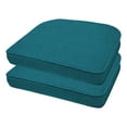 thumbnail image 1 of Honeycomb Outdoor Textured Solid Teal Rounded Seat Pad (2-Pack), 1 of 6